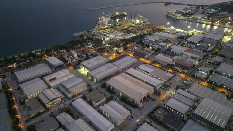 Birdseye view of the Alia yachts shipyard
